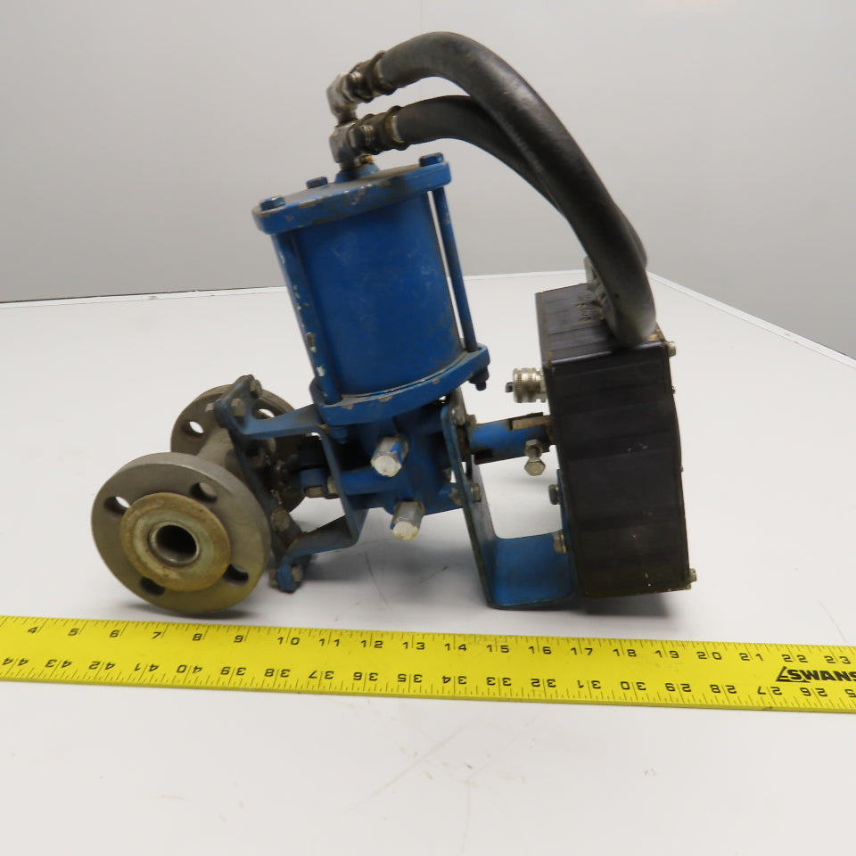 Kentrol P-2000 1" Flange Mount Stainless Steel Ball Valve Pneumatic Actuator
