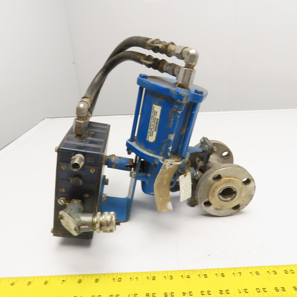 Kentrol P-2000 1" Flange Mount Stainless Steel Ball Valve Pneumatic Actuator