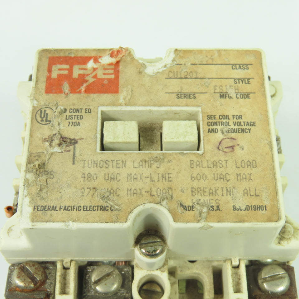Federal Pacific Electric ES15H CU1201 3-Pole Lighting Contactor 120V Coil 770A
