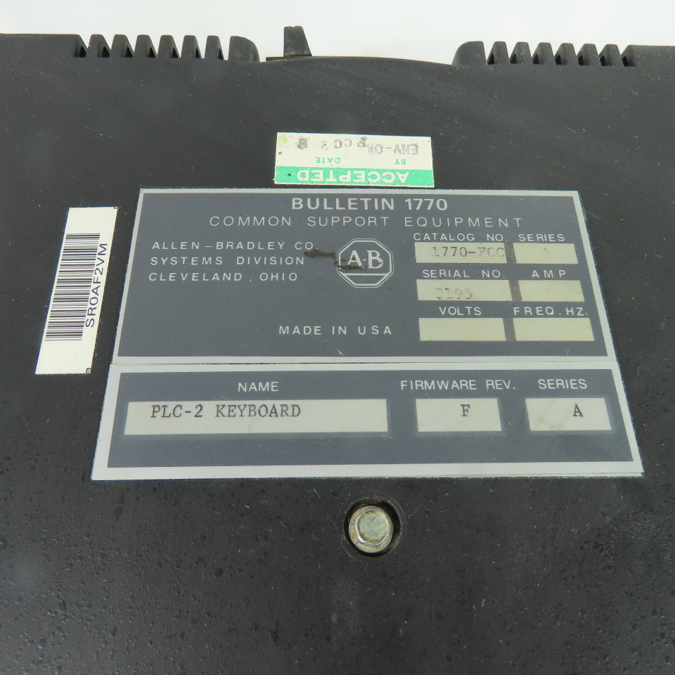 Allen-Bradley 1770-FCC PLC-2 Keyboard Bulletin 1770 Support Equipment