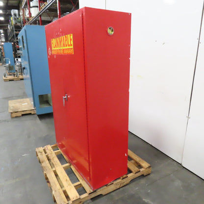 45 Gallon Flammable Liquid Storage Cabinet + 4 Shelves 43"x18"x65"H Bad Latch