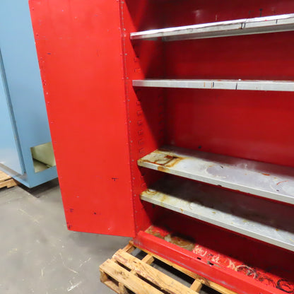 45 Gallon Flammable Liquid Storage Cabinet + 4 Shelves 43"x18"x65"H Bad Latch