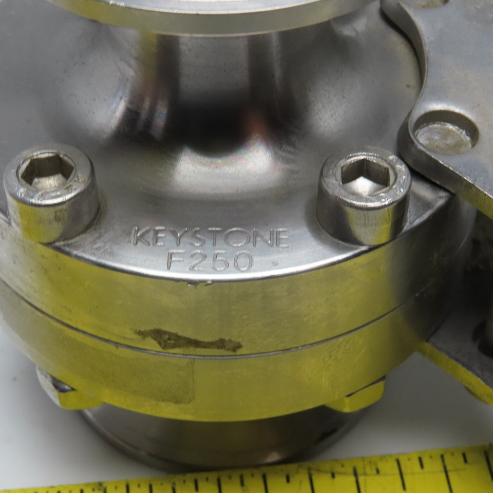 Keystone F250 1" Tri Clamp Sanitary Stainless Steel Butterfly Valve