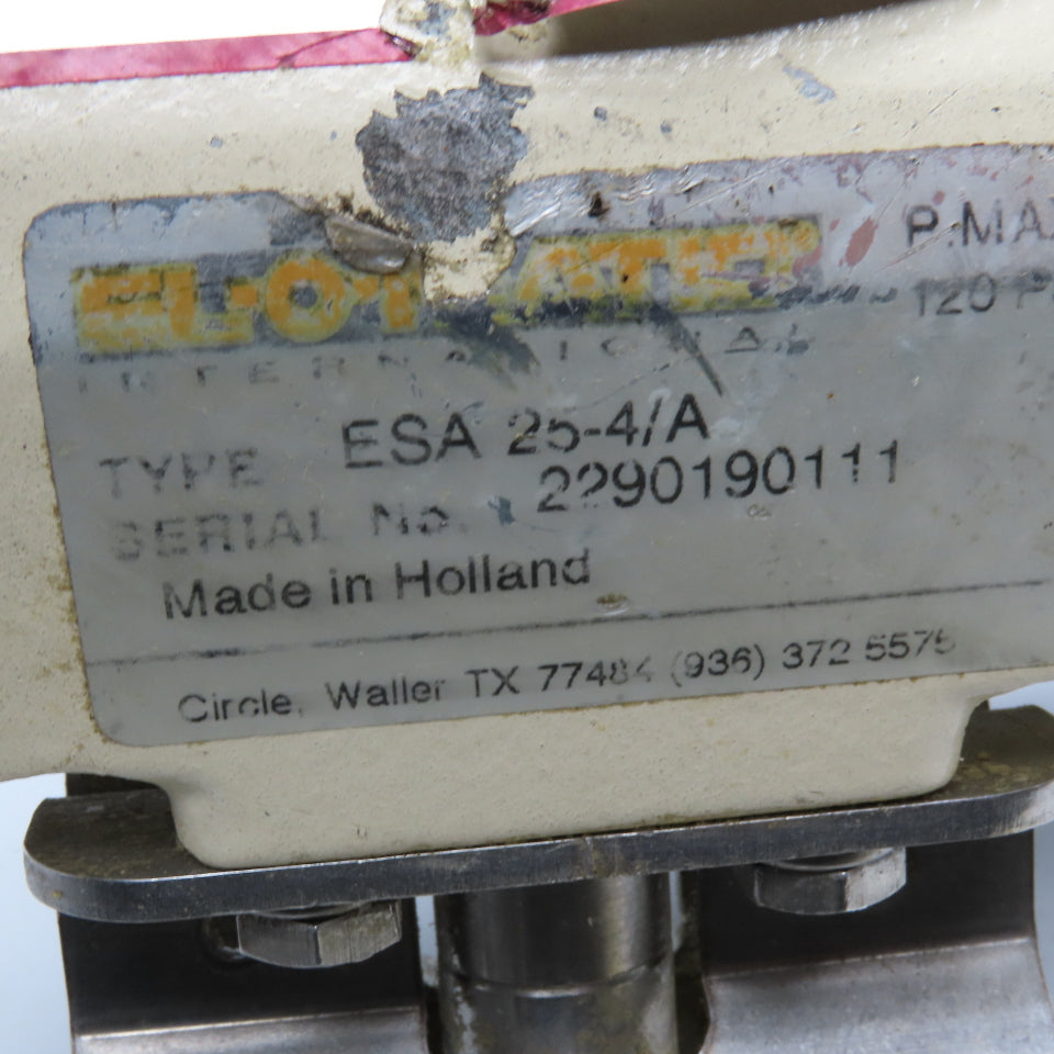 El-O-Matic ESA 25-4/A 1-1/2" Sanitary Butterfly Valve W/ Positioner Actuator