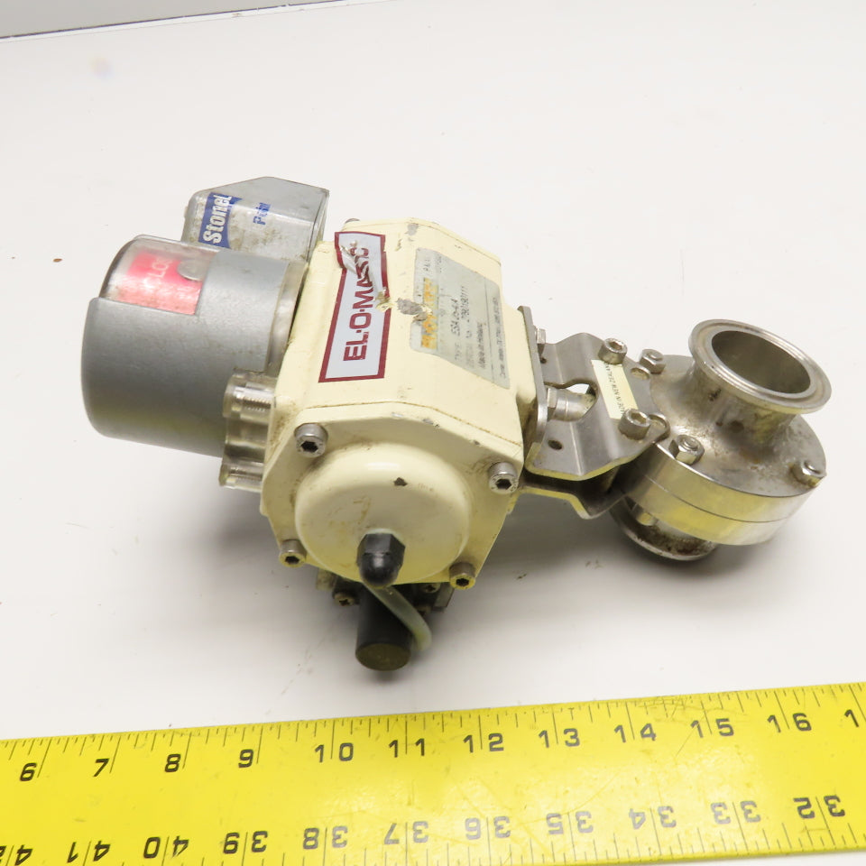 El-O-Matic ESA 25-4/A 1-1/2" Sanitary Butterfly Valve W/ Positioner Actuator