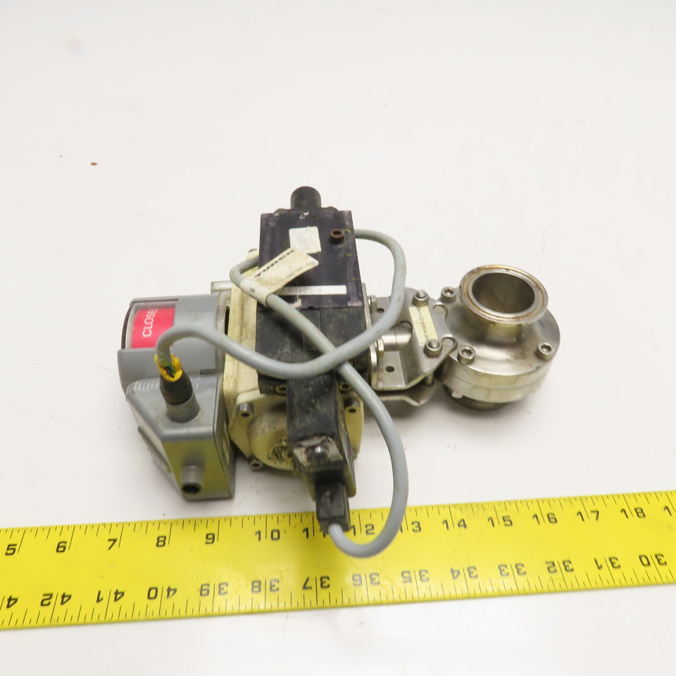 El-O-Matic ESA 25-4/A 1-1/2" Sanitary Butterfly Valve W/ Positioner Actuator