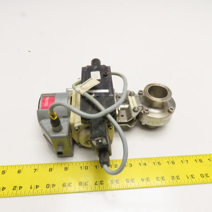 El-O-Matic ESA 25-4/A 1-1/2" Sanitary Butterfly Valve W/ Positioner Actuator