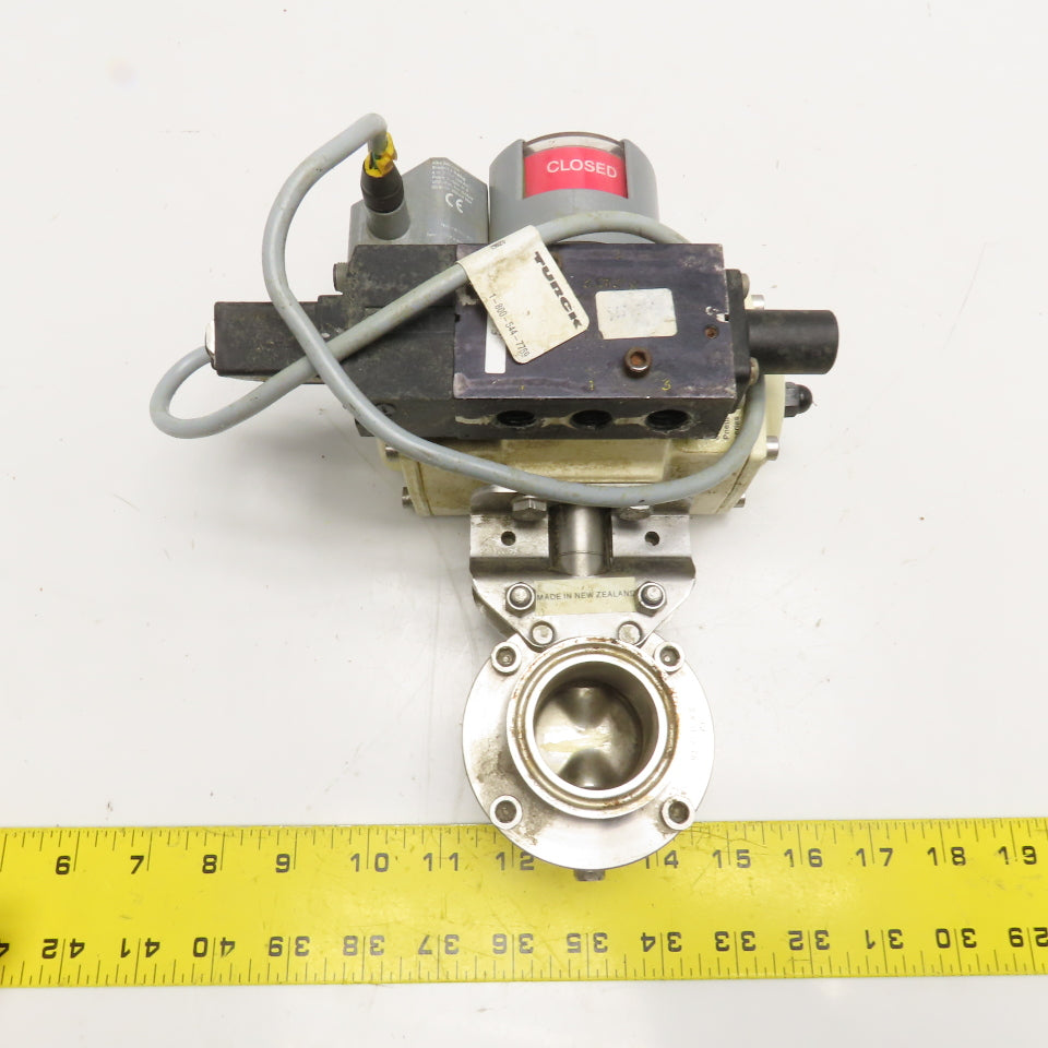 El-O-Matic ESA 25-4/A 1-1/2" Sanitary Butterfly Valve W/ Positioner Actuator
