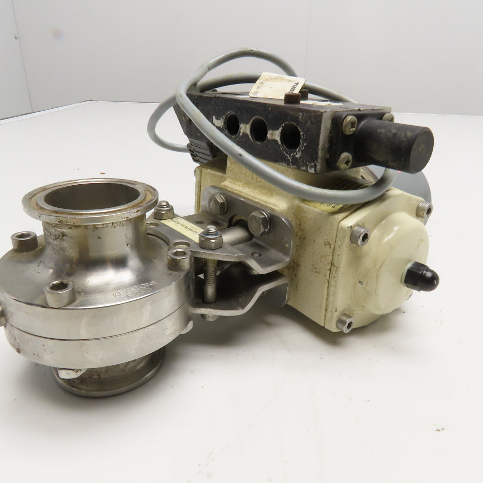 El-O-Matic ESA 25-4/A 1-1/2" Sanitary Butterfly Valve W/ Positioner Actuator