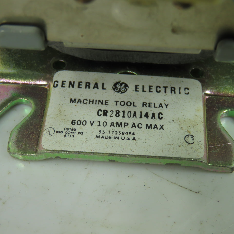 General Electric CR2810A14AC Machine Tool Relay 10A 600V 208V Coil NEW