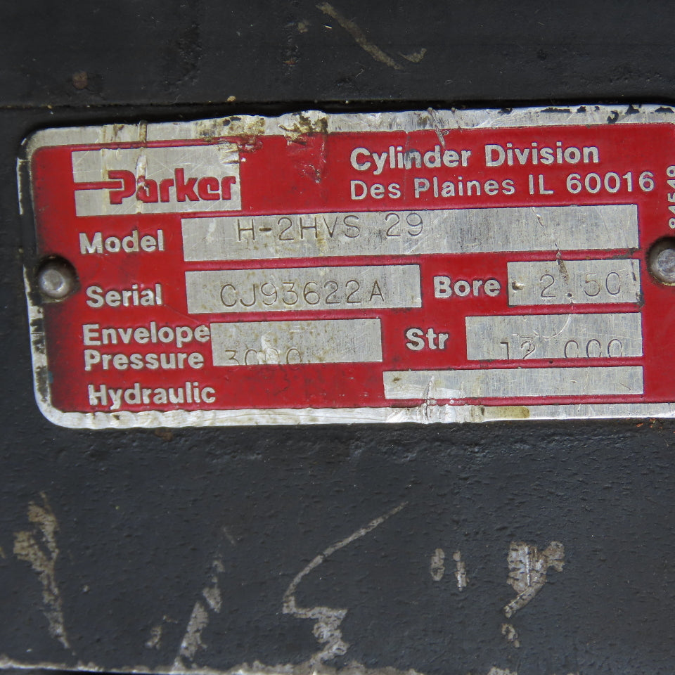 Parker H-2HVS 29 Double Acting Hydraulic Cylinder 2.50" Bore 12.00" Stroke