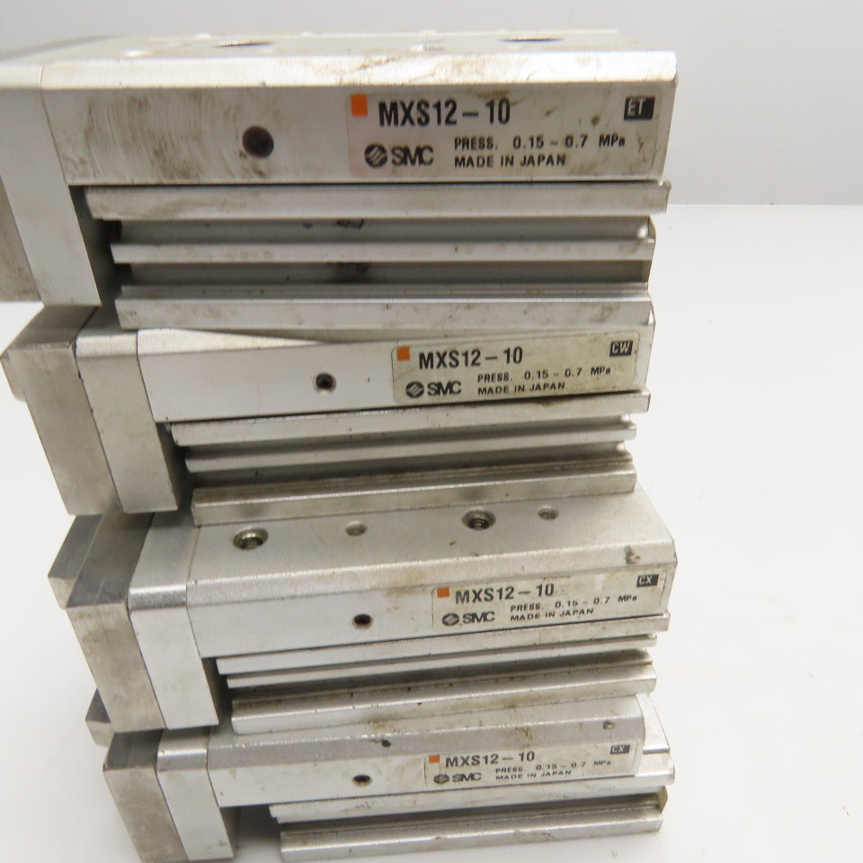 SMC MXS12-10 12mm Bore 10mm Stroke Air Slide Table Lot Of 4