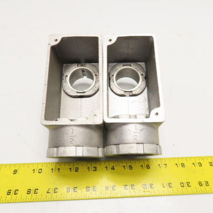 Kondu LB-6 1-1/2" Threaded Hub Electrical Conduit Body LB Lot Of 2