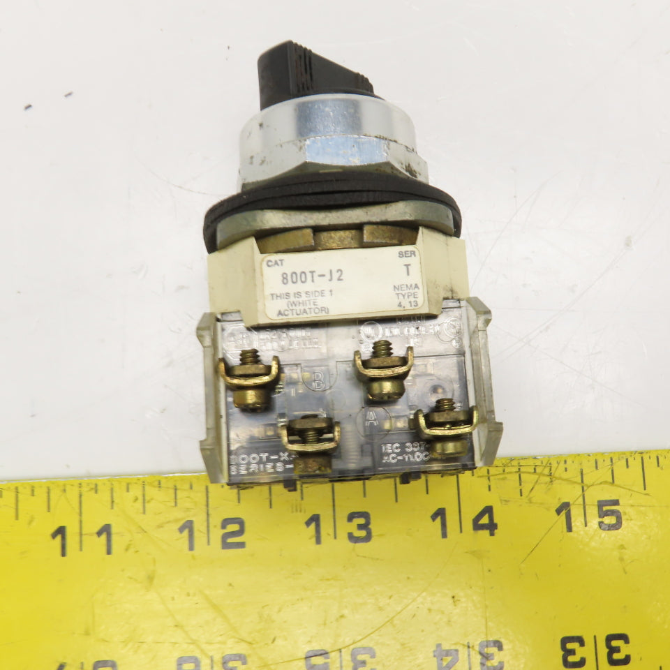 Allen Bradley 800T-J2 3 Position Selector Switch 600V