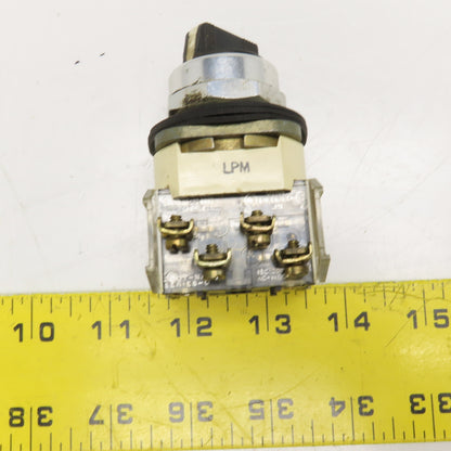 Allen Bradley 800T-J2 3 Position Selector Switch 600V