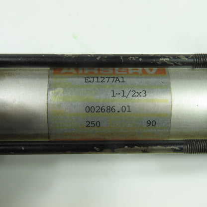 Airserv EJ1277A1 Tie-Rod Air Cylinder 1-1/2" Bore 3" Stroke 250 PSI