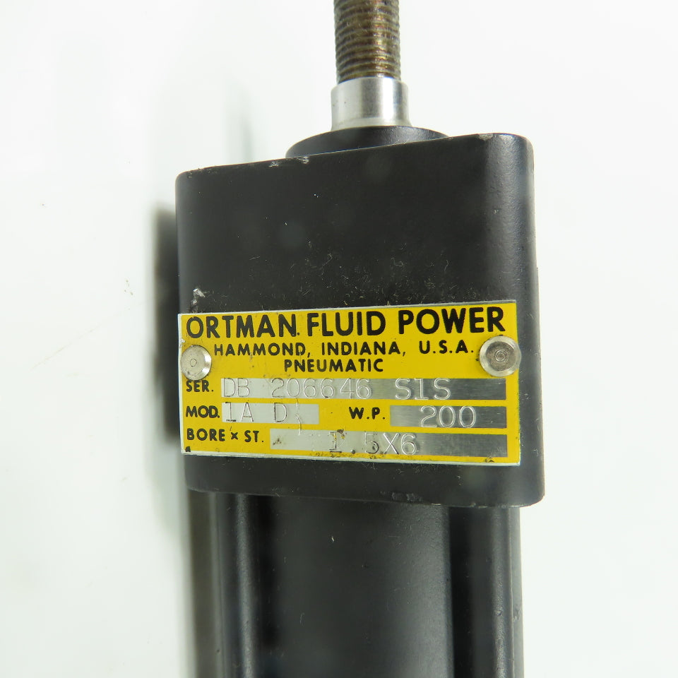Ortman 1A D Double Acting Pneumatic Air Cylinder 1.5" Bore 6" Stroke