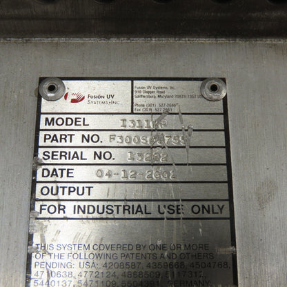 Fusion UV F300S/A2755 I311MP Ultraviolet Light System Irradiator