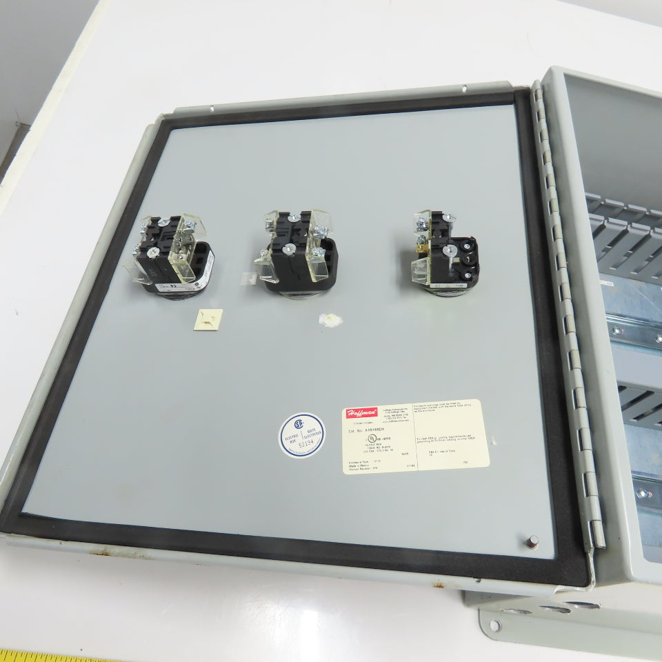 Hoffman A16148CH NEMA 12 13 Electrical Enclosure W/ Push Buttons 16" x 14" x 8"
