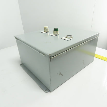 Hoffman A16148CH NEMA 12 13 Electrical Enclosure W/ Push Buttons 16" x 14" x 8"