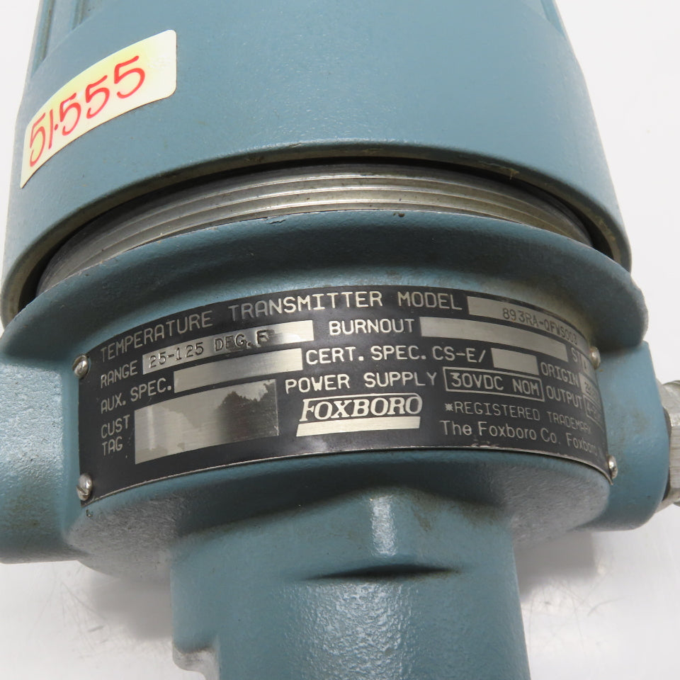 Foxboro 893RA-QFWS003 B0300AH Temperature Transmitter 25-125°F 30VDC