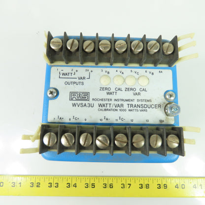 RIS WVSA3U Watt/Var Transducer 90-150VAC 0-5A AC Input 4-20mA Output