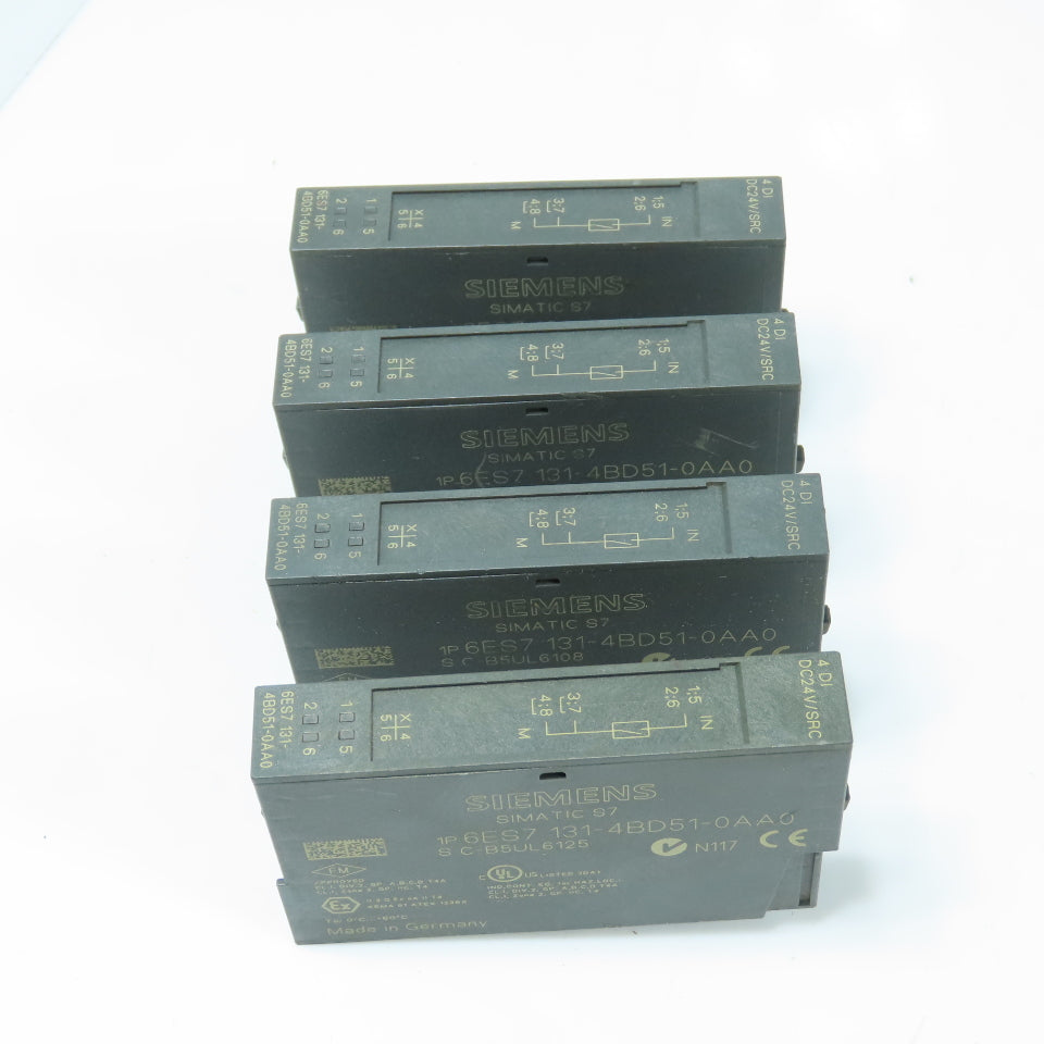 Siemens 6ES7 131-4BD51-0AA0 SIMATIC S7 ET 200S Digital Input Module 24VDC Lot/4