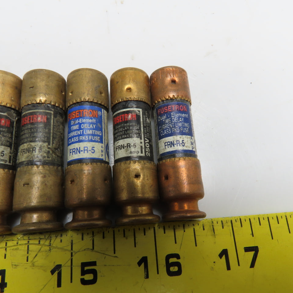 Fusetron FRN-R-5 5A 250V Dual Element Time Delay Current Limiting RK5 Lot Of 10