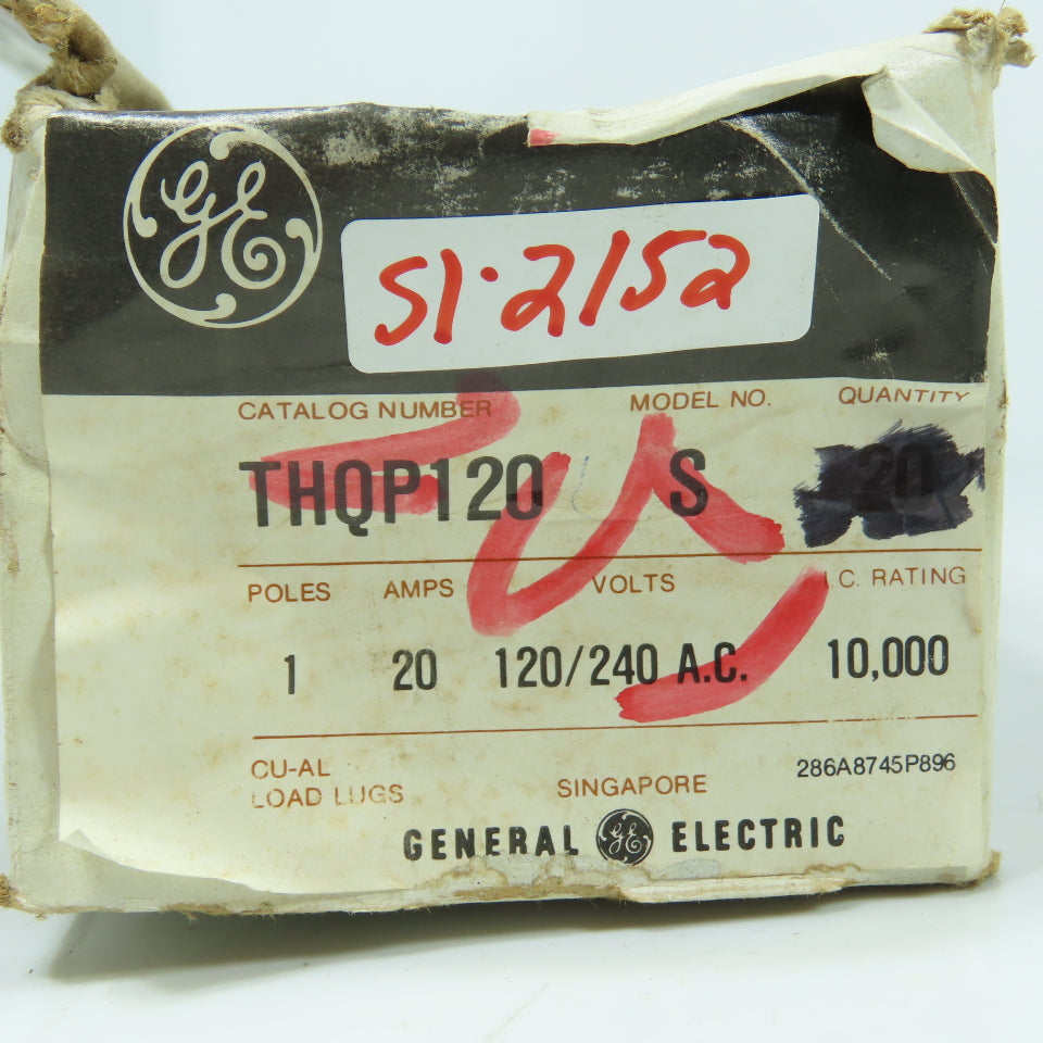 General Electric THQP120 Circuit Breaker 1-Pole 20A 120/240V Thin Series Lot/14