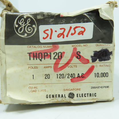 General Electric THQP120 Circuit Breaker 1-Pole 20A 120/240V Thin Series Lot/14