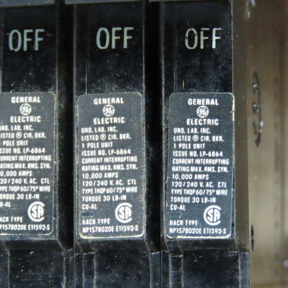 General Electric THQP120 Circuit Breaker 1-Pole 20A 120/240V Thin Series Lot/14