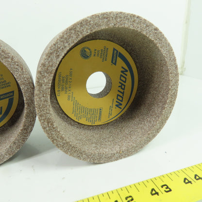 Norton 53A60-J8VH Cup Grinding Wheels 4.5" x 2-1/4" x 1" 60 Grit Lot of 4
