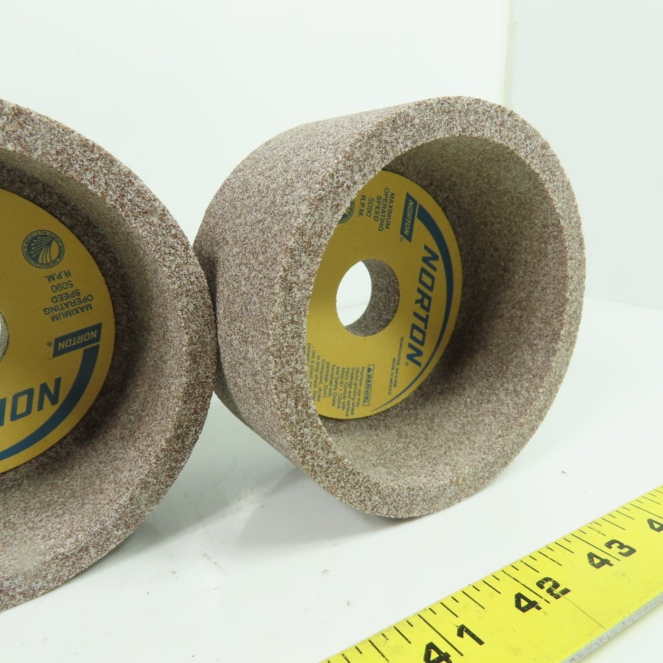Norton 53A60-J8VH Cup Grinding Wheels 4.5" x 2-1/4" x 1" 60 Grit Lot of 4