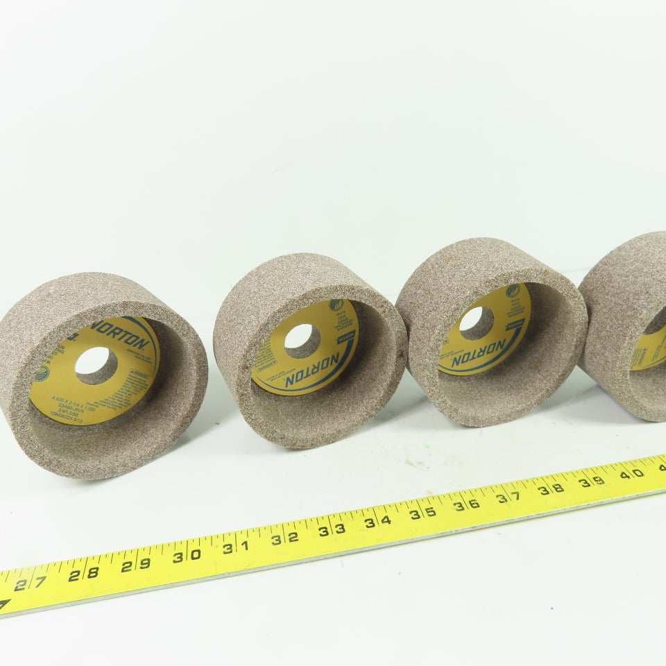 Norton 53A60-J8VH Cup Grinding Wheels 4.5" x 2-1/4" x 1" 60 Grit Lot of 4