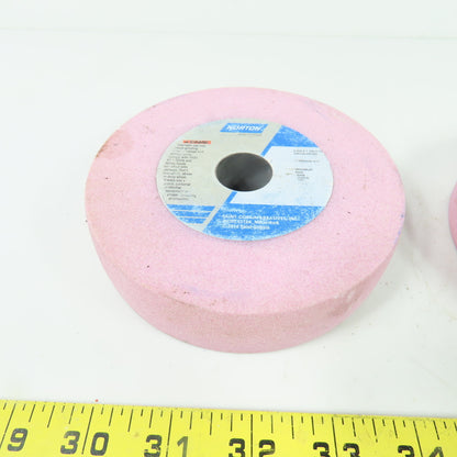 Norton 25A100-K8VBE Pink Vitrified Grinding Wheels 5"x 1.25"x .75" Lot Of 2