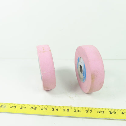 Norton 25A100-K8VBE Pink Vitrified Grinding Wheels 5"x 1.25"x .75" Lot Of 2