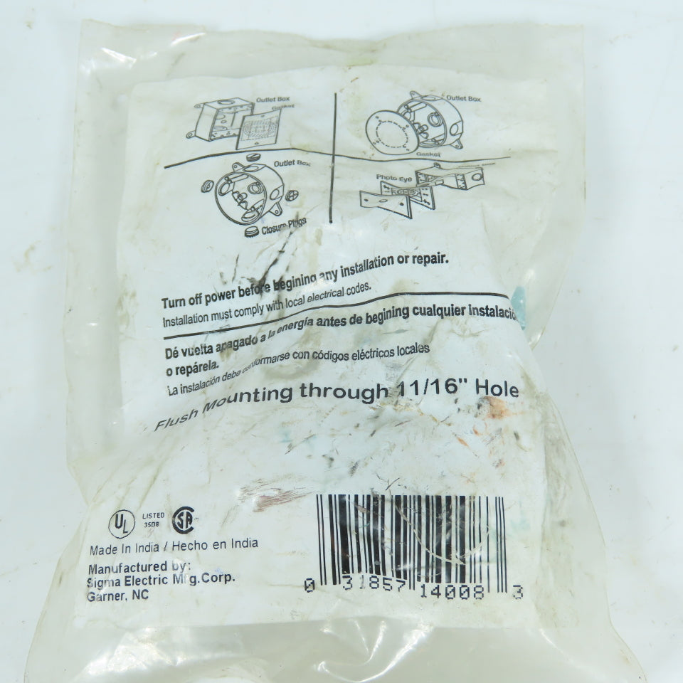 Sigma Electric 14008 Photoelectric Switch Flush Mount 120V 1500W