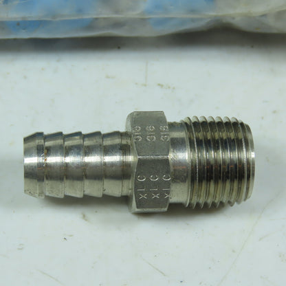 1/2" Hose Barb to 1/2" NPT 316 Stainless Steel Fitting Lot of 18