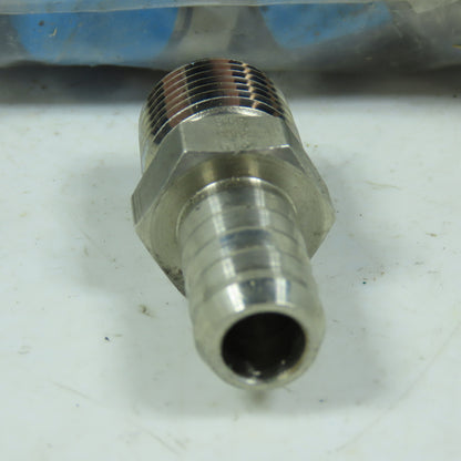 1/2" Hose Barb to 1/2" NPT 316 Stainless Steel Fitting Lot of 18