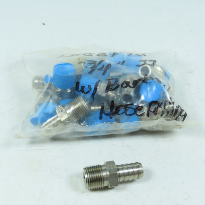 1/2" Hose Barb to 1/2" NPT 316 Stainless Steel Fitting Lot of 18