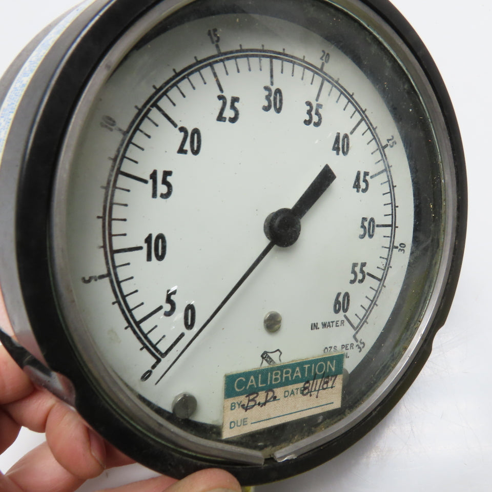 Ashcroft 0-60 In Water Pressure Gage 5" Dial 1/2" NPT Bottom Ported
