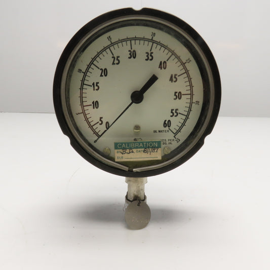 Ashcroft 0-60 In Water Pressure Gage 5" Dial 1/2" NPT Bottom Ported