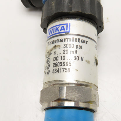 Wika 891.23.520 0-3000PSI Pressure Transmitter 10-30VDC