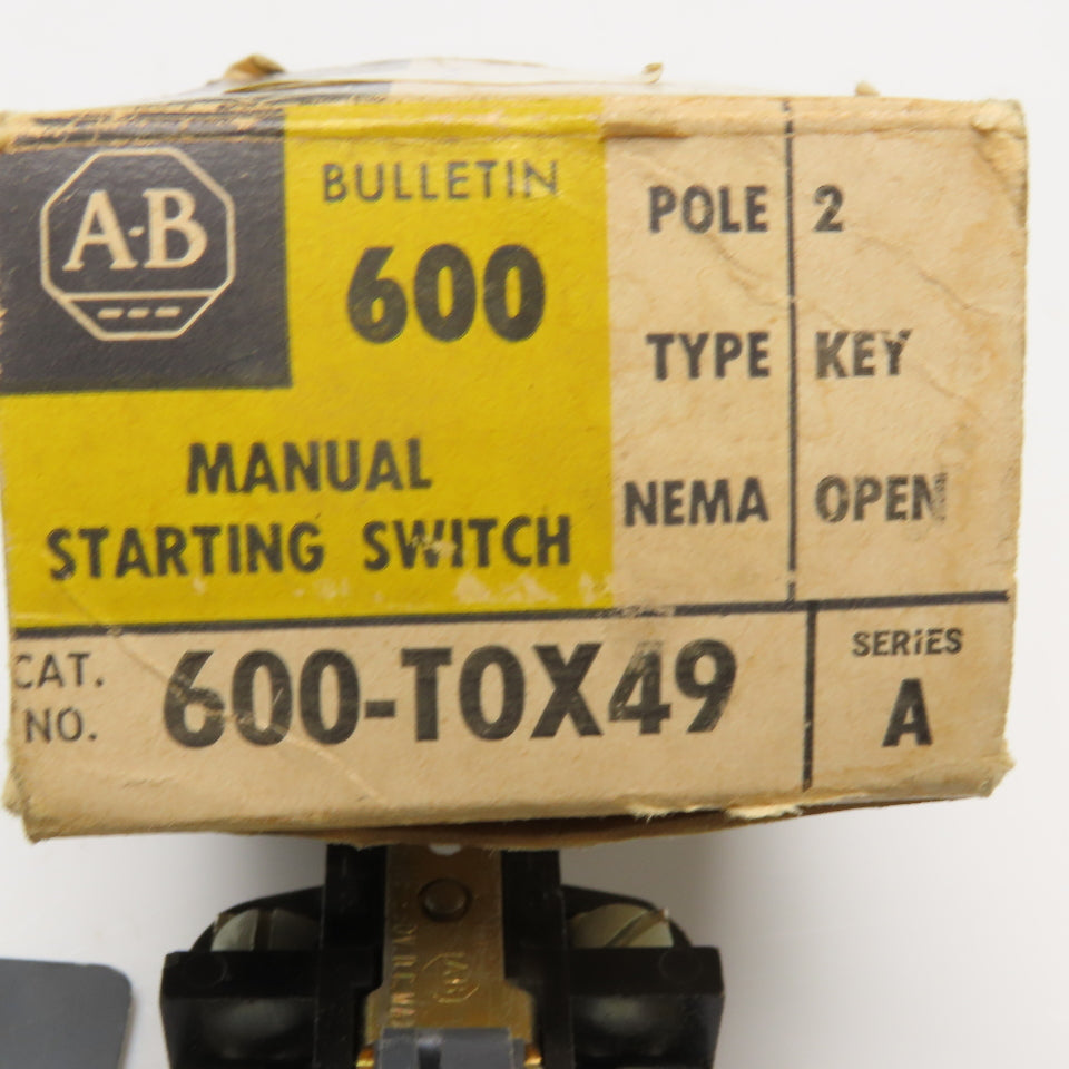 Allen Bradley 600-TOX49 Manual Starting Switch 2 Pole 3/4Hp 115/230V AC/DC