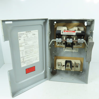 Siemens F351 30A 3-Pole Fusible Safety Disconnect Switch 600V