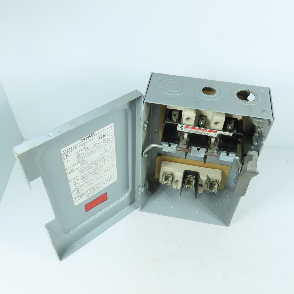 Siemens F351 30A 3-Pole Fusible Safety Disconnect Switch 600V