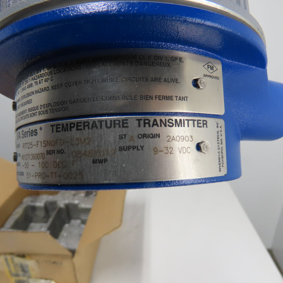 Foxboro RTT25-F1SNQFD-L3M2 I/A Series Temperature Transmitters -50 to 100F Lot/2