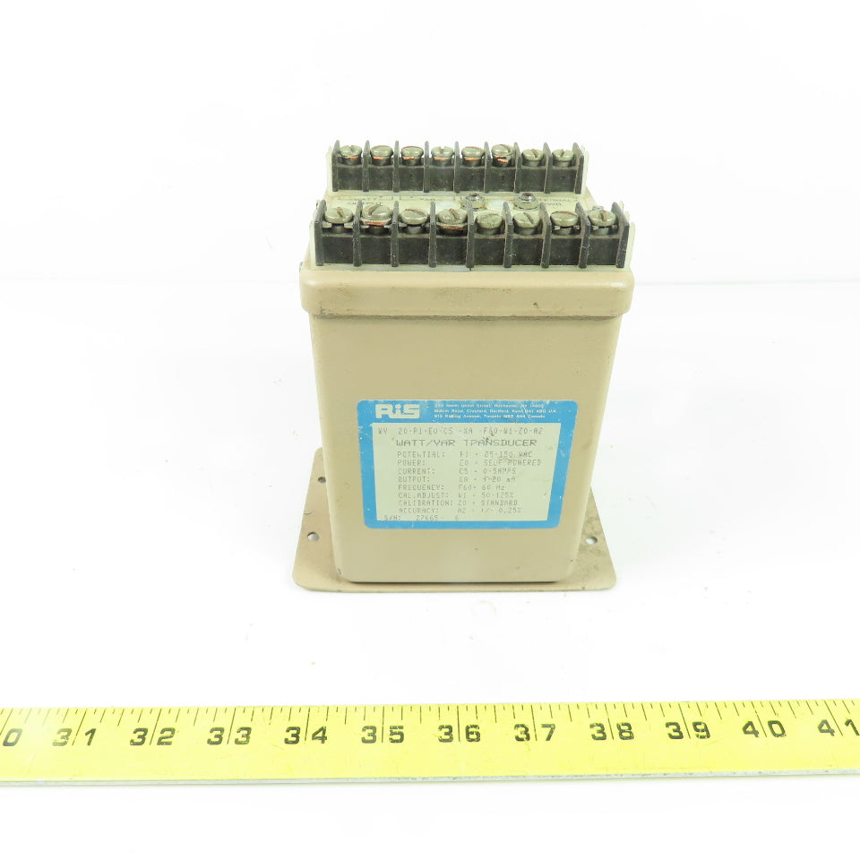 RIS WV 20-P1-E0-C5 -XA -F60-W1-Z0-A2 Watt/VAR Transducer