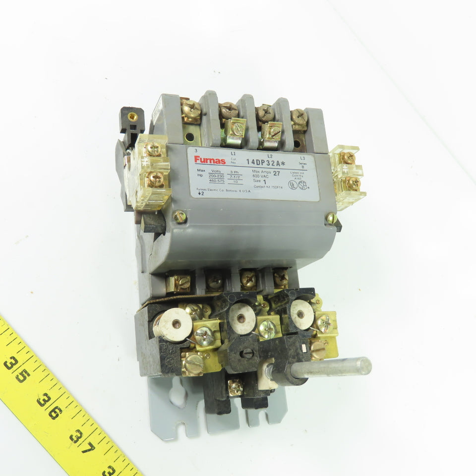Furnas 14DP32A* Size 1 27A 3Ph Motor Starter Contactor 600VAC 110/120V Coil
