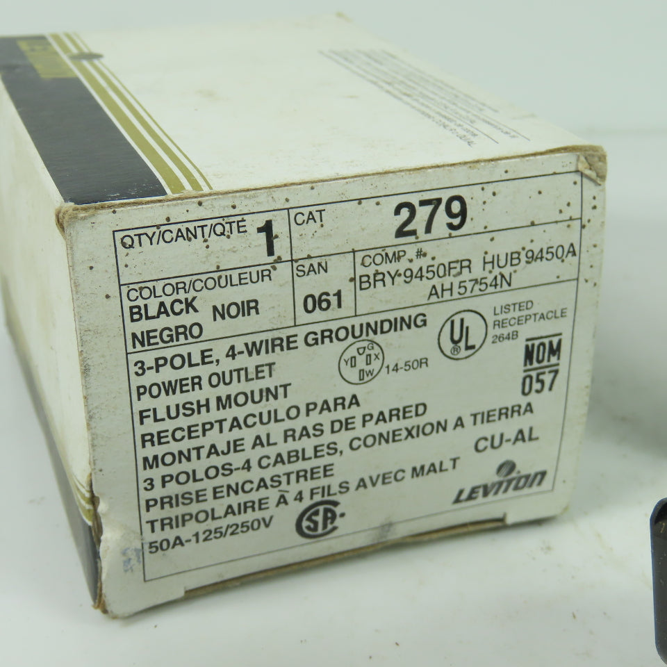 Leviton 279 50A 125/250V 3-Pole 4-Wire Grounding Power Outlets Lot of 2